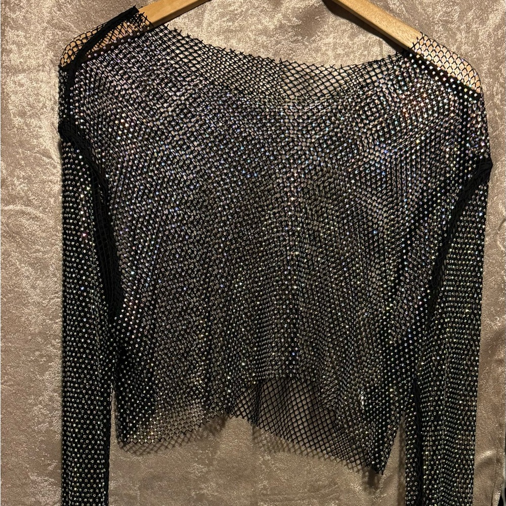 Neon and black crop top